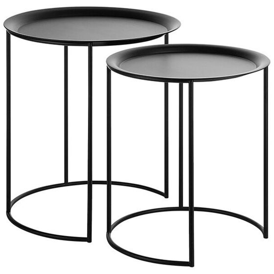 Sivupöytäsetti 2 kpl TWINS metalli Musta
