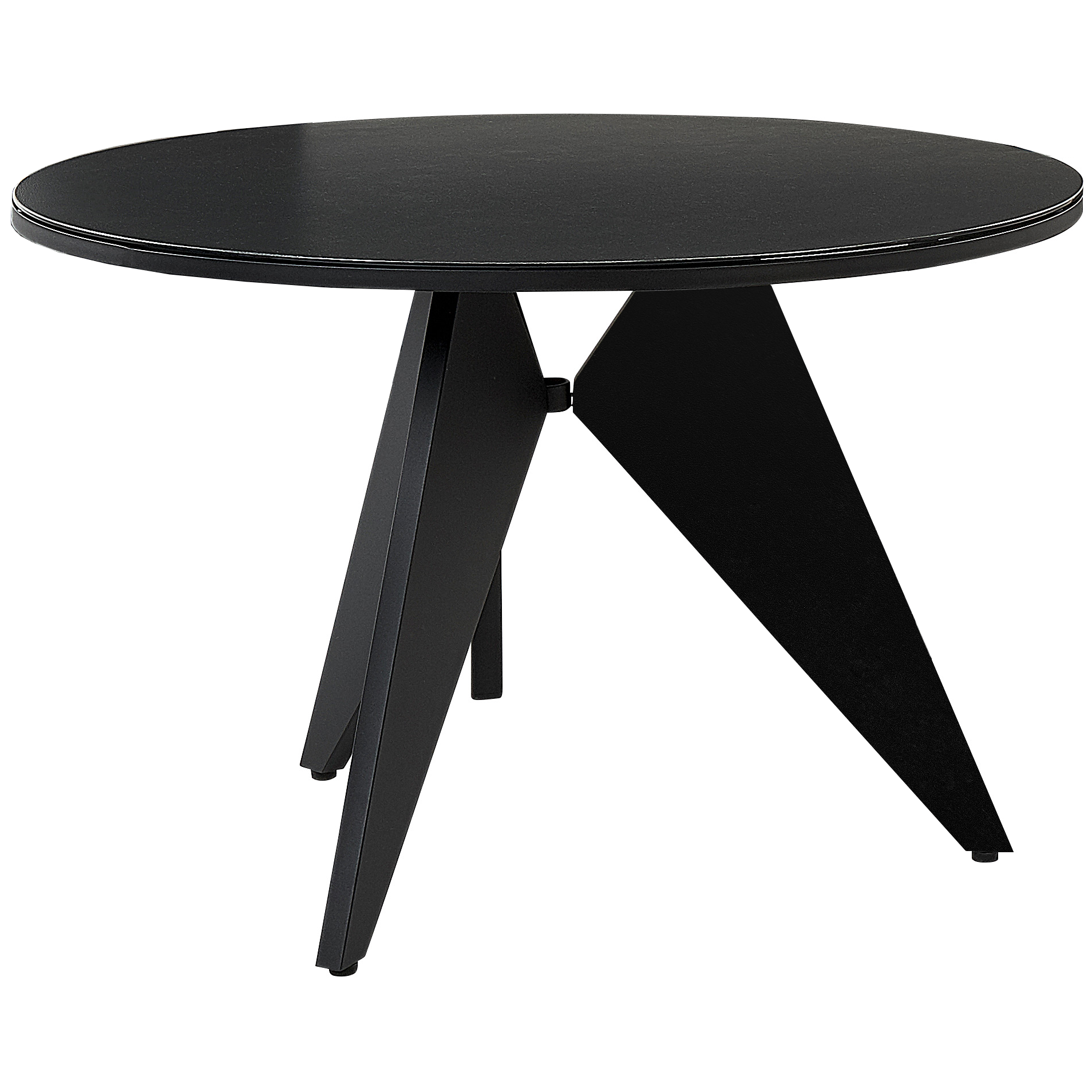 Puutarhapöytä OLMETTO 83 cm 110 cm Lasi Musta