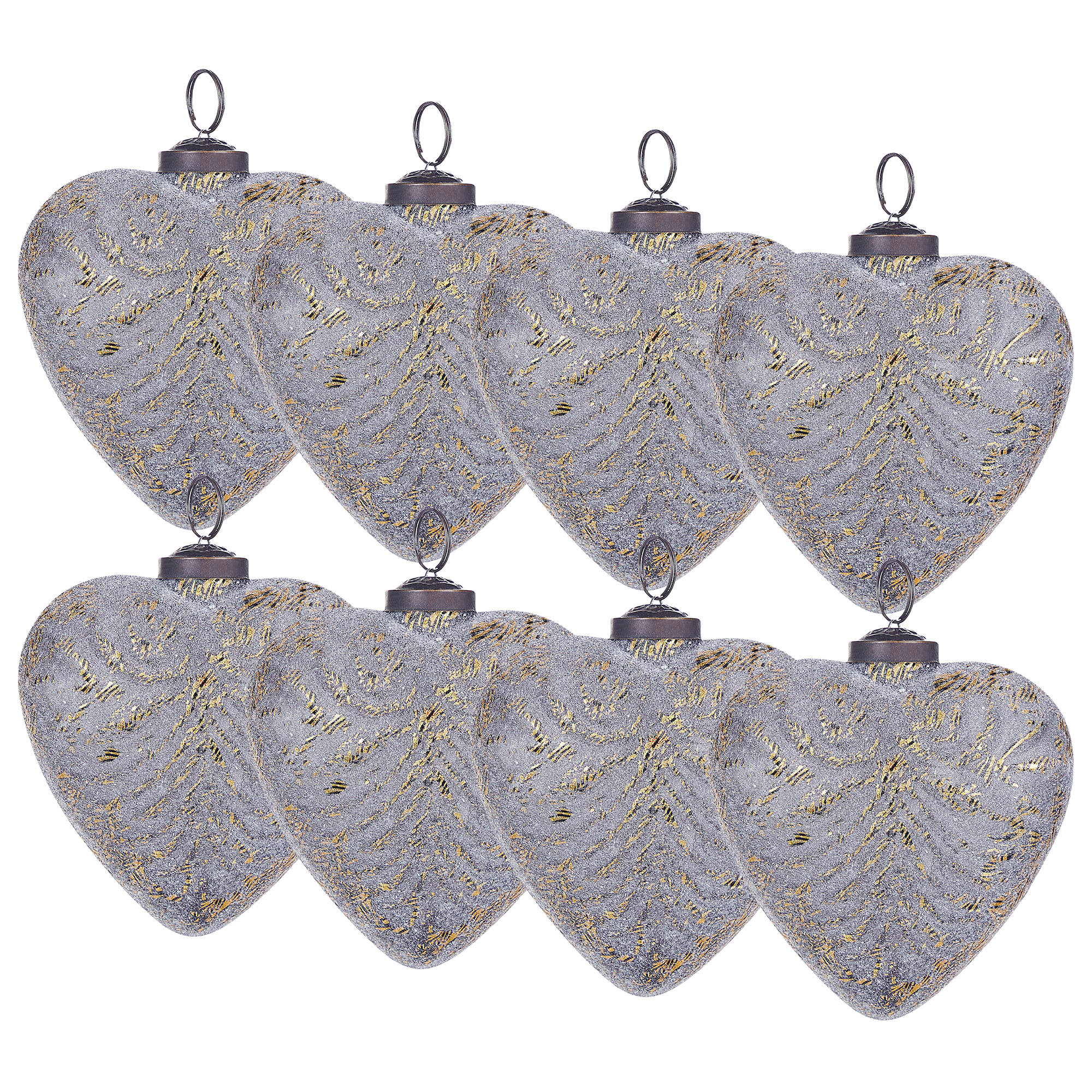 Kuusenkoristesetti 8 kpl FERIABLE lasi Harmaa