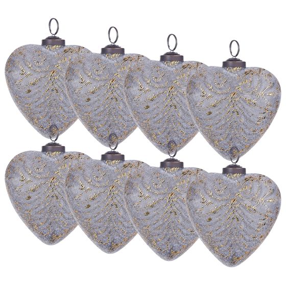 Kuusenkoristesetti 8 kpl FERIABLE lasi Harmaa