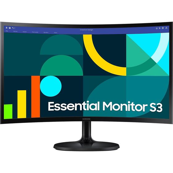 24" Samsung Essential Curved S3 -näyttö (LS24D364GAUXEN)