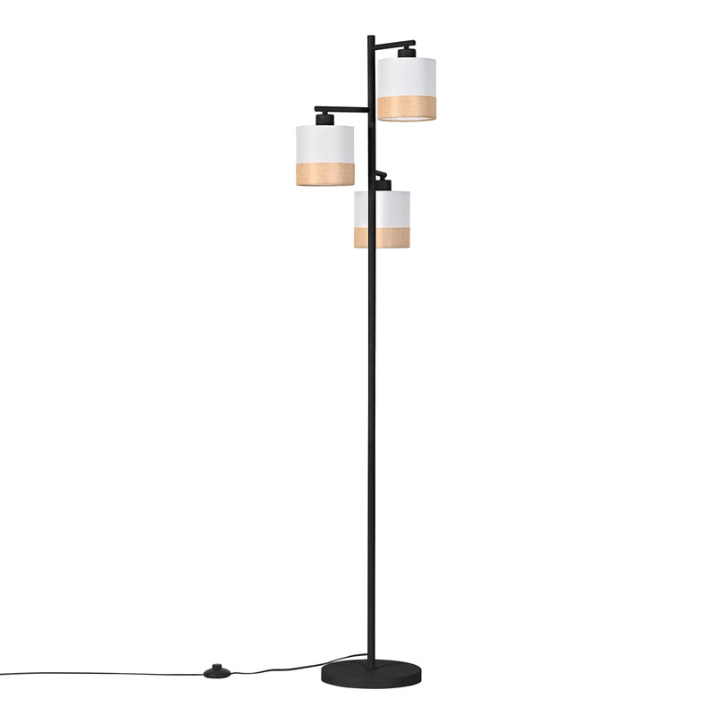 NETTLIFE 3-kehrtain retro pöytäriippuvalaisin valkoisella kankaalla varjostimella E27 ei sisällä lamppuja olohuoneeseen tai keittiöön