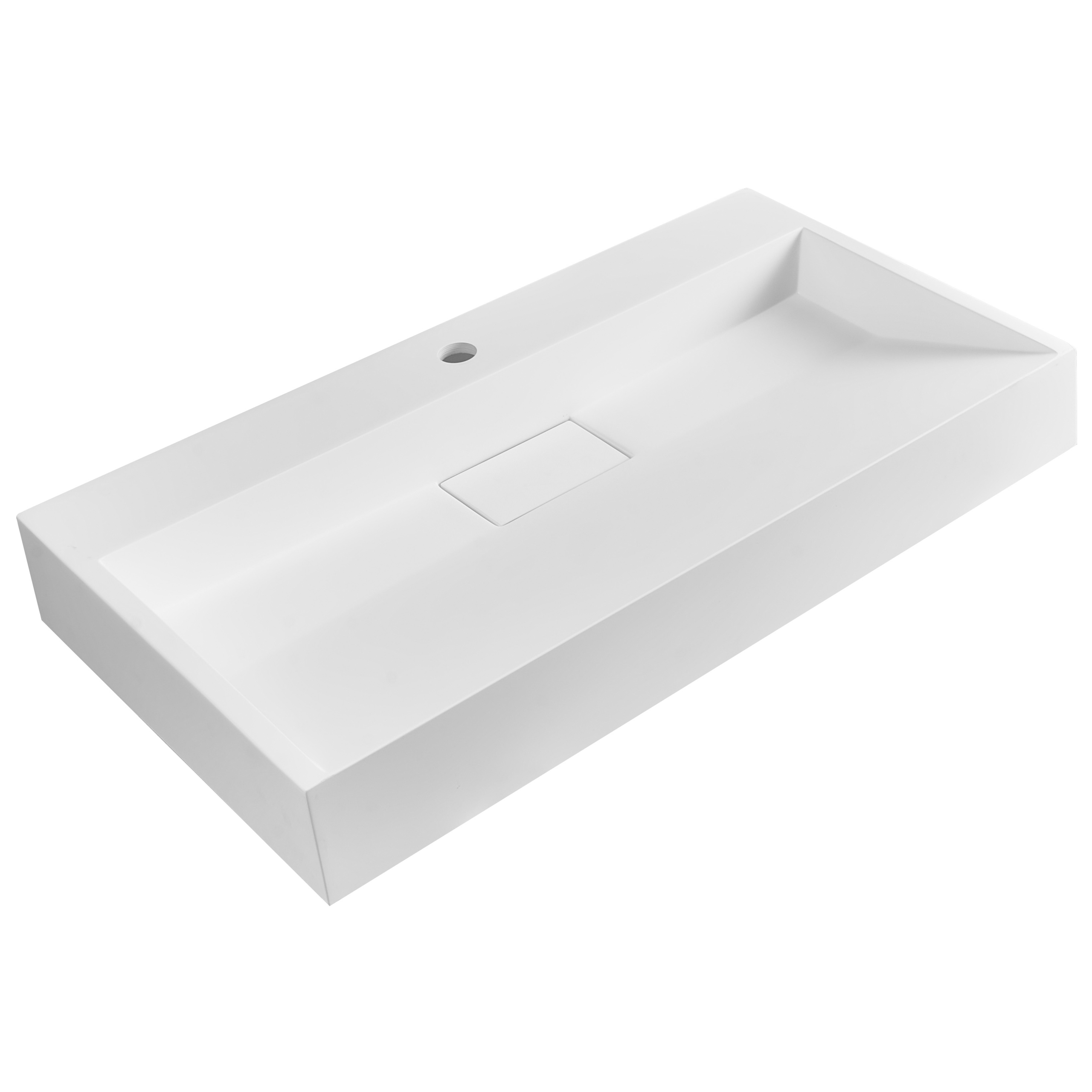 Seinään kiinnitettävä pesuallas QUENKO 80 x 46 cm mineraalivalu Valkoinen