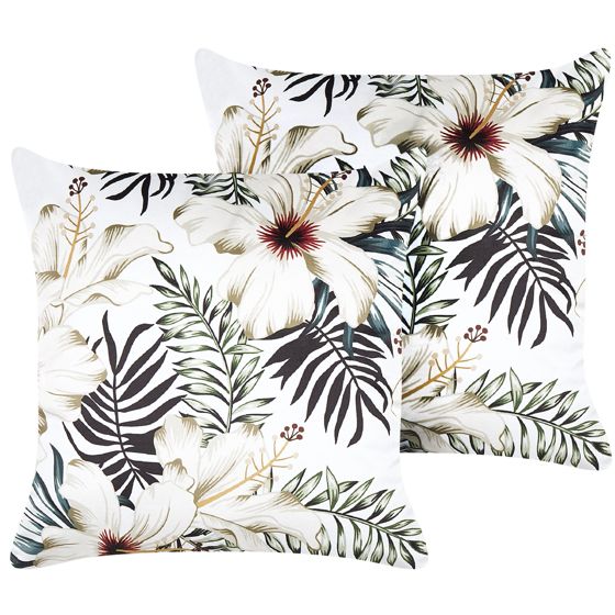 Koristetyynysetti 2 kpl OKRA sametti 45 x 45 cm Monivärinen Kasvikuvio