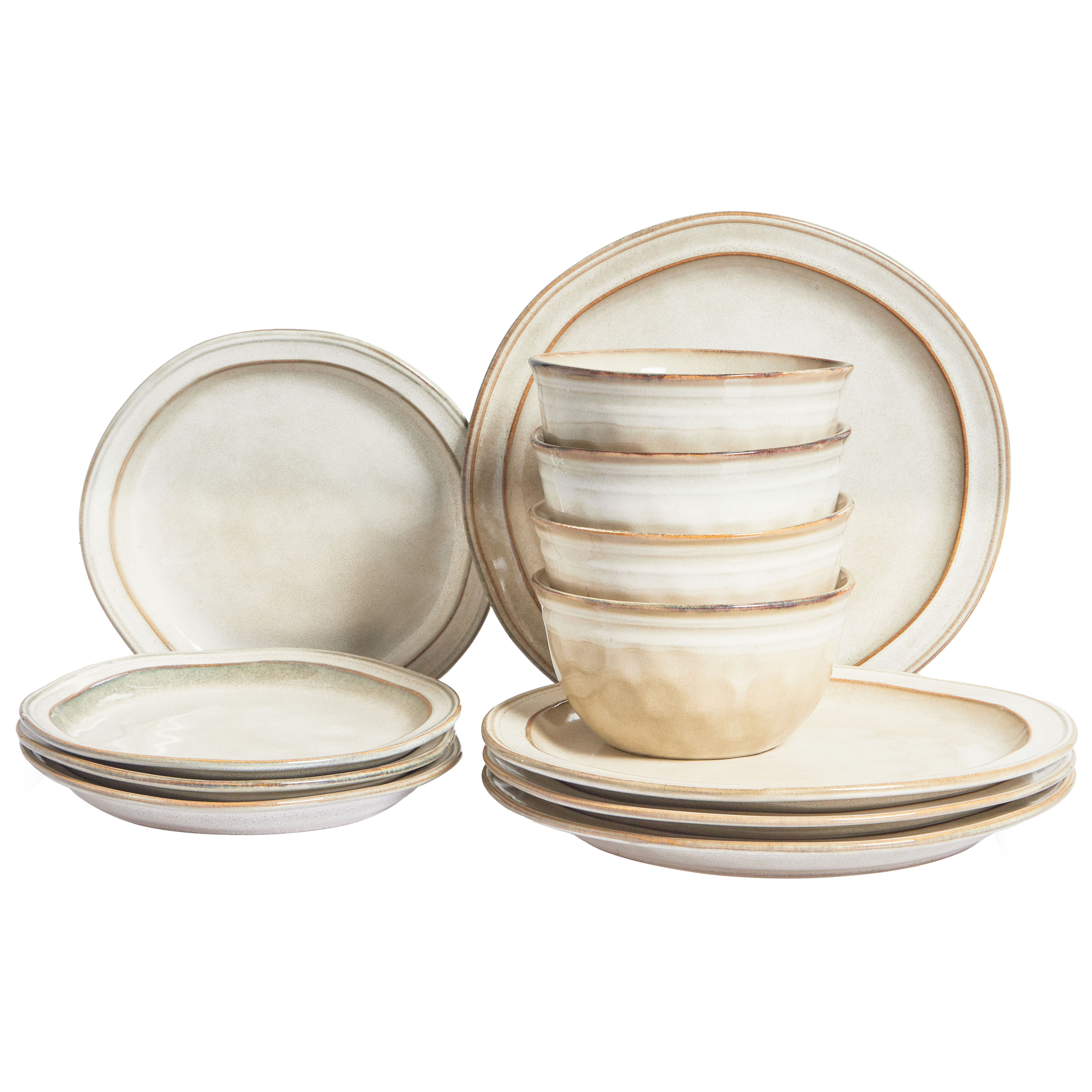 Astiasto 12 osaa CHIVES kivitavara Vaaleanbeige