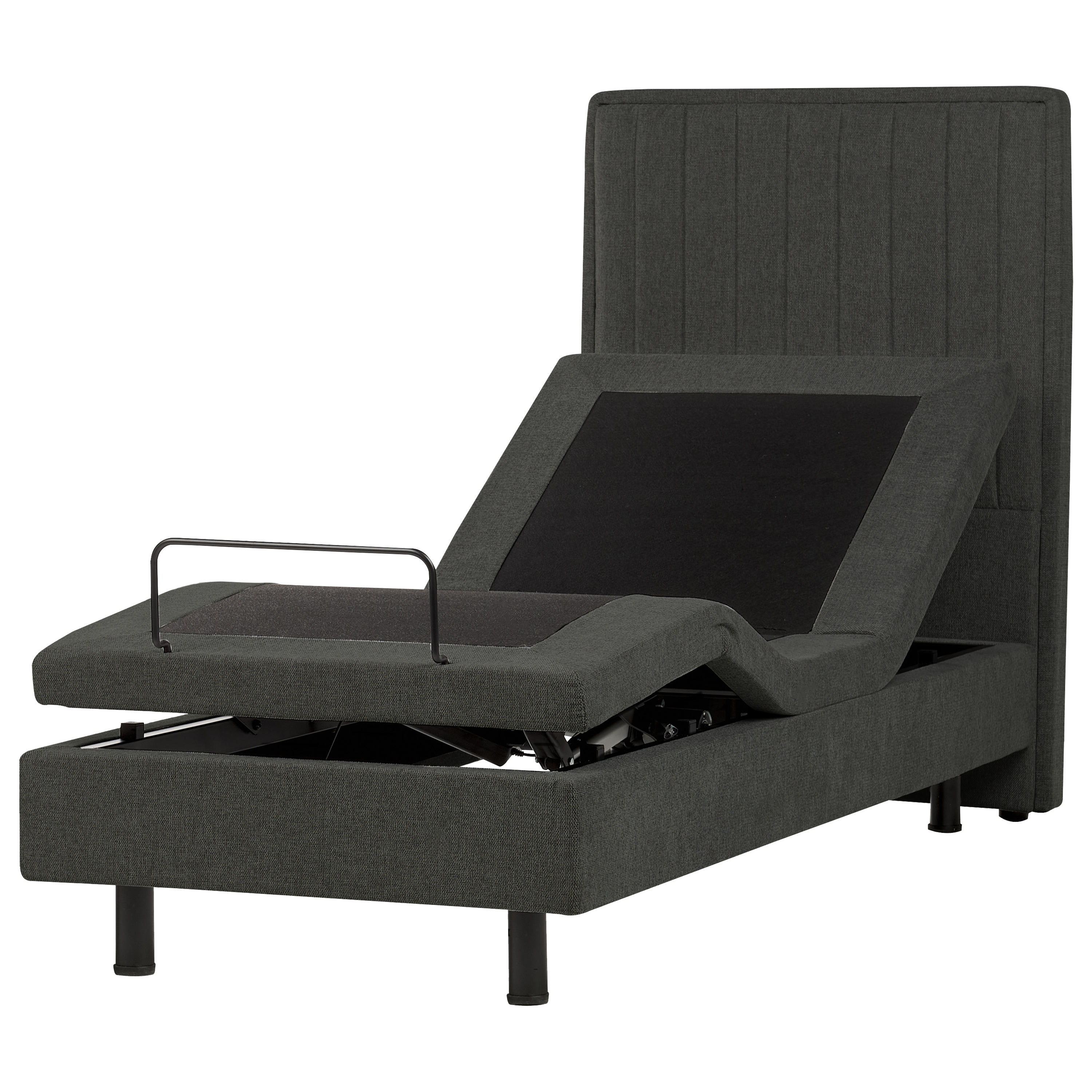 Säädettävä sänky kangas DUKE II 80 x 200 cm Tummanharmaa