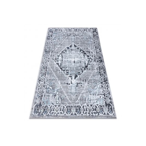 Matto Rakenteellinen SIERRA G6038 Litteä kudottu, harmaa, sininen - rosetti 120x170 cm