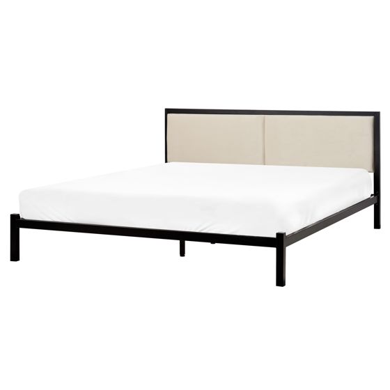 Sänky metalli CLAMART 160 x 200 cm Vaaleanbeige