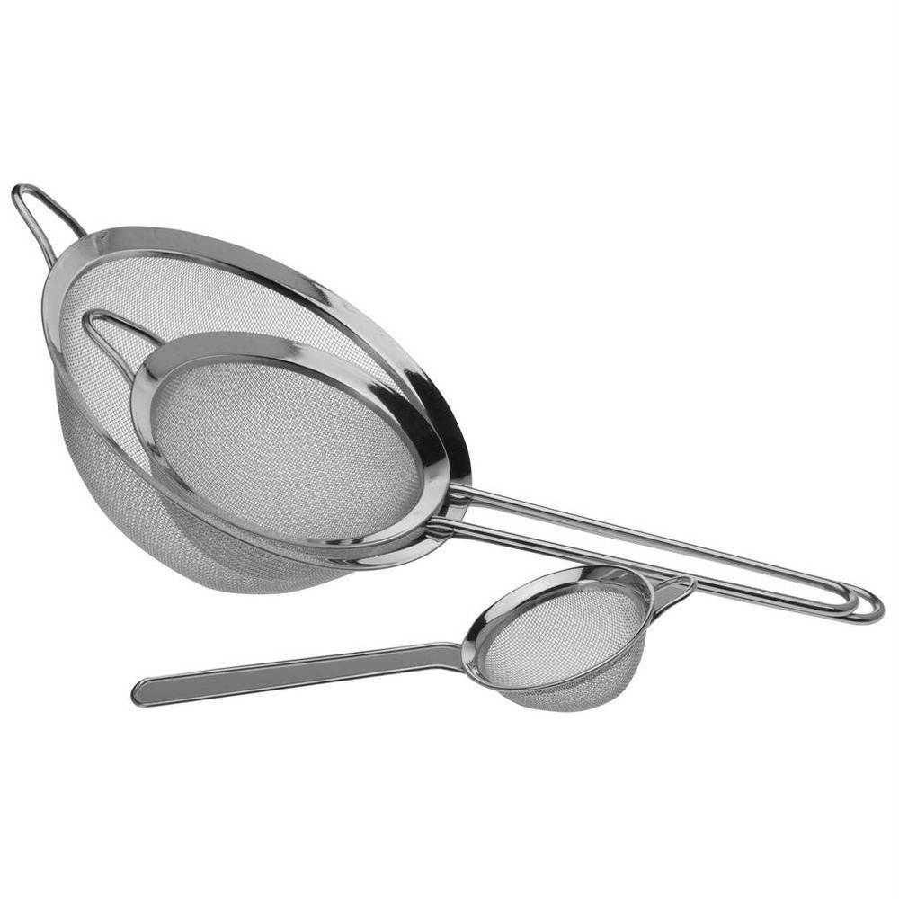 Teräksinen keittiösiivilä 8 / 14 / 20 cm 3 kpl.