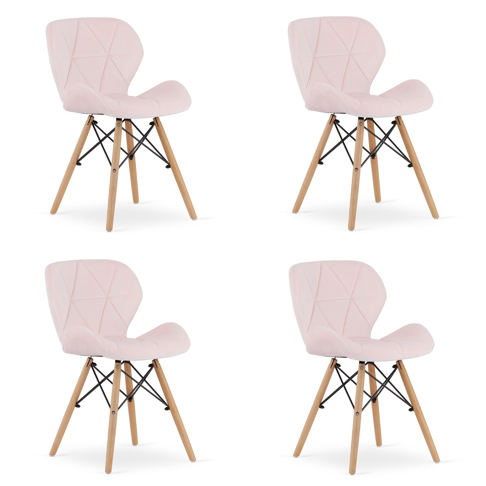 LAGO-tuoli, roosa sametti (4 kpl)