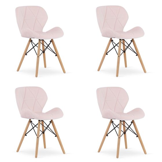 LAGO-tuoli, roosa sametti (4 kpl)