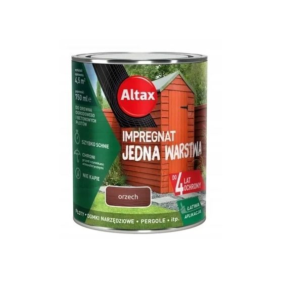 Kyllästys yksi kerros puulle ja betonille pähkinä 0,75l