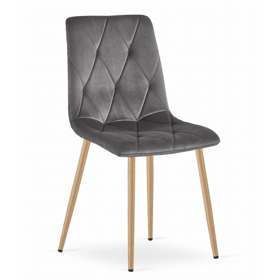 LIBRA-tuoli, tummanharmaa sametti, puunväriset jalat (1 kpl)