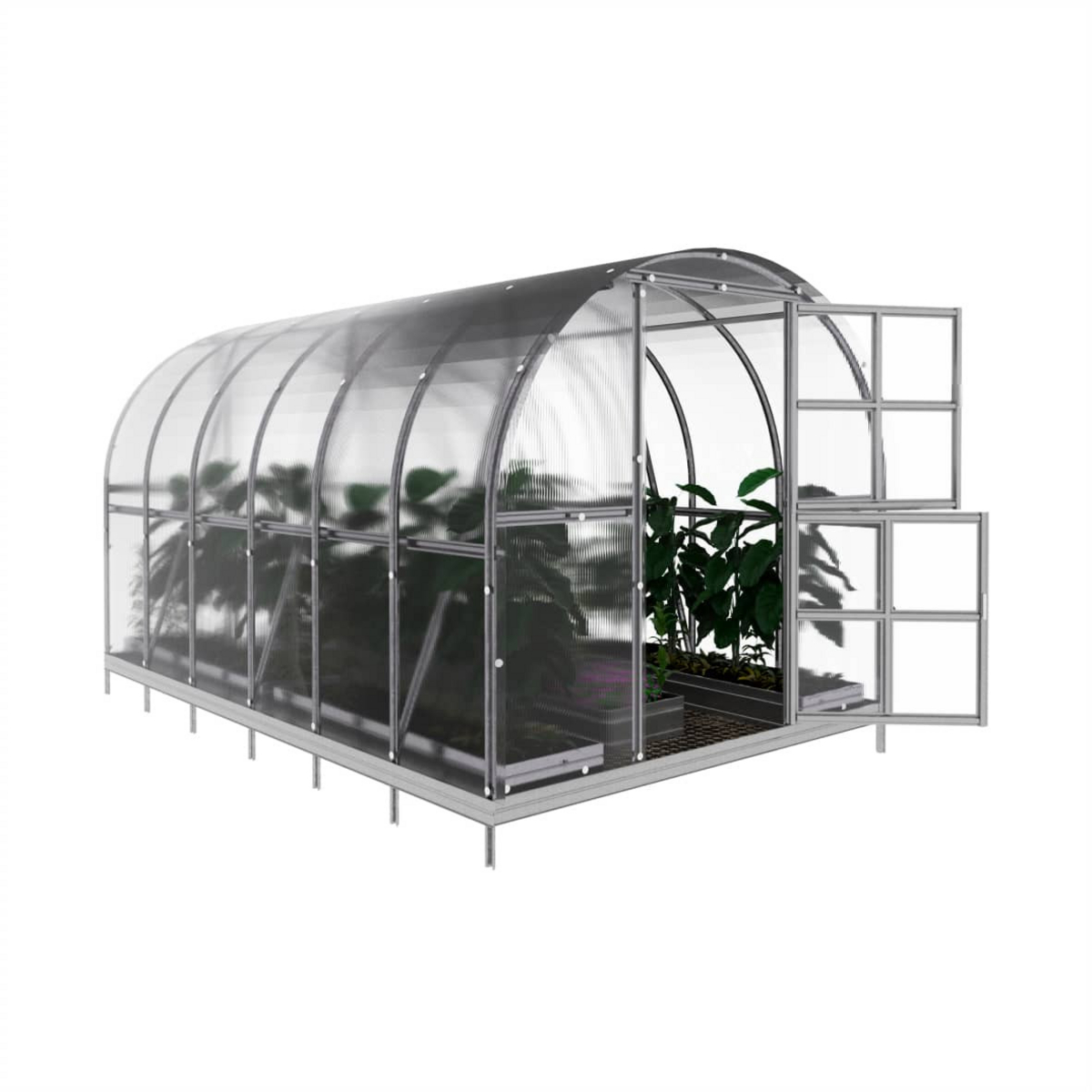 Kasvihuone KLASIKA ARCH 6 m2, 3 m x 2 m, 4 mm polykarbonaattikansi