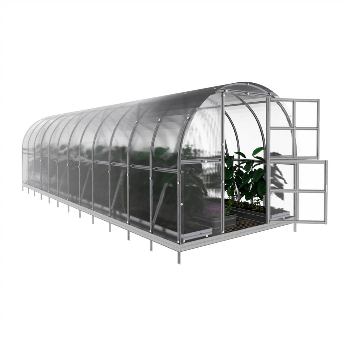 Kasvihuone KLASIKA ARCH 30 m2, 3 m x 10 m, 6 mm polykarbonaattikansi