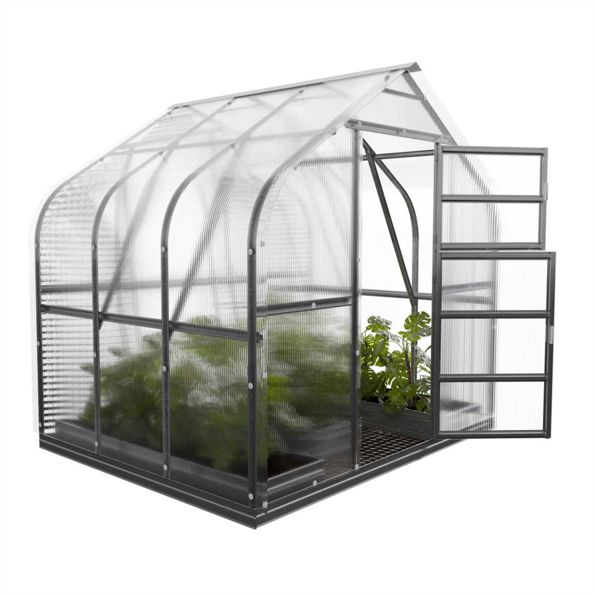 Kasvihuone Standard KLASIKA 5 m2, 2,5 m x 2 m, 4 mm polykarbonaattikansi (1 kattoikkuna)