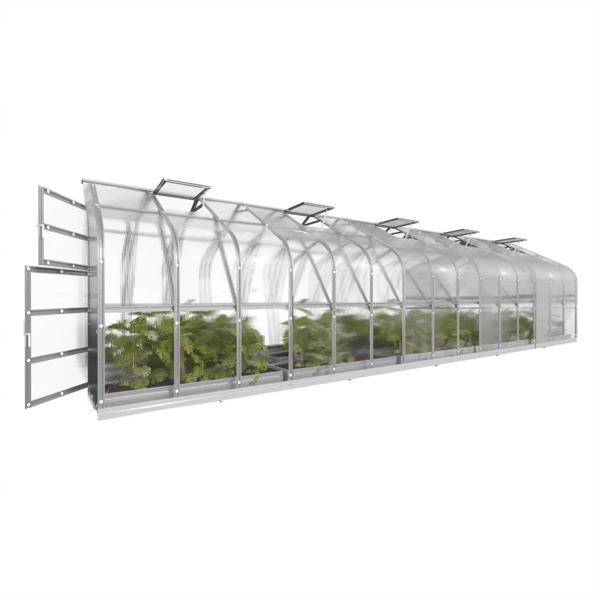 Kasvihuone Standard KLASIKA 30 m2, 2,5 m x 12 m, 6 mm polykarbonaattikansi (6 kattoikkunaa)