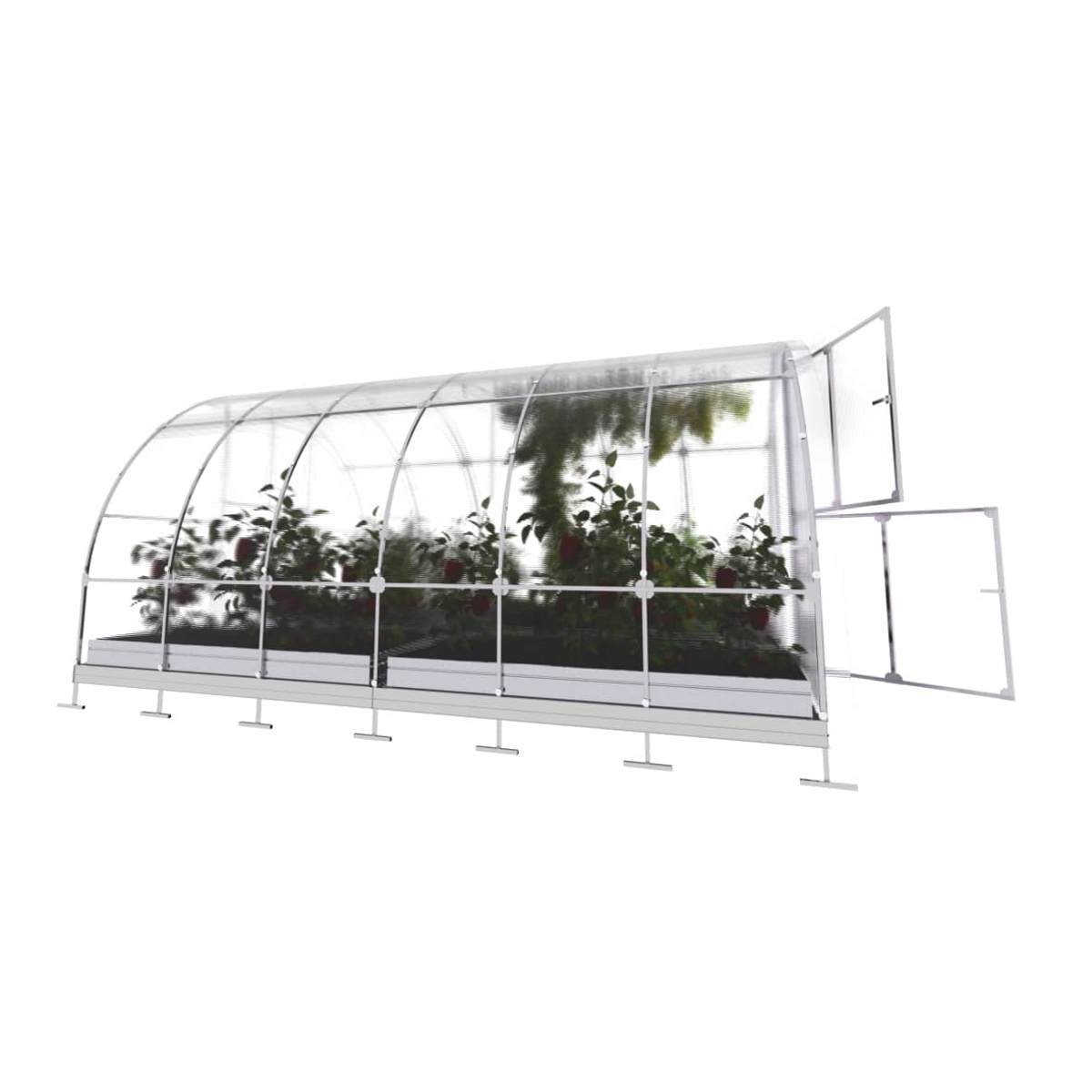 Kasvihuone KLASIKA TUBE 12 m2, 3 m x 4 m, 6 mm polykarbonaattikansi