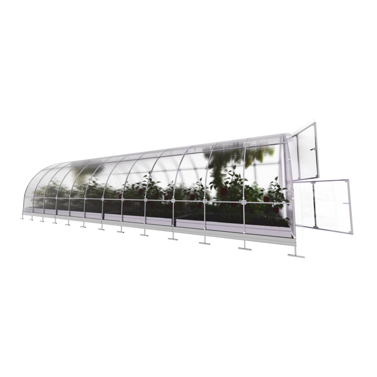 Kasvihuone KLASIKA TUBE 24 m2, 3 m x 8 m, 6 mm polykarbonaattikansi