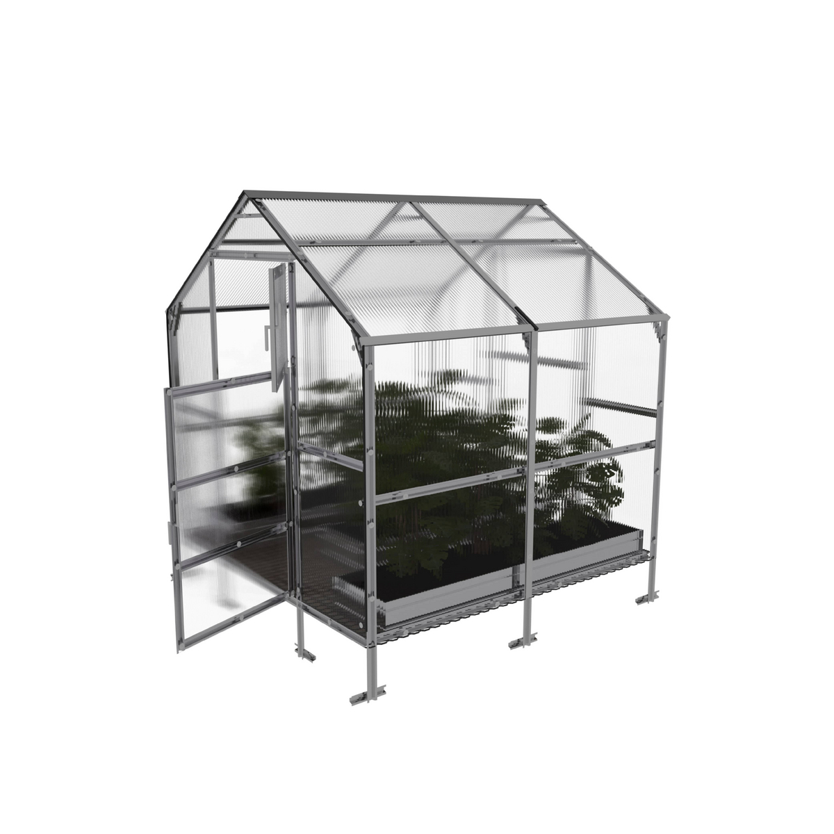 Kasvihuone KLASIKA BERNARD 4,7 m2, 2,35 m x 2 m, 6 mm polykarbonaattikansi