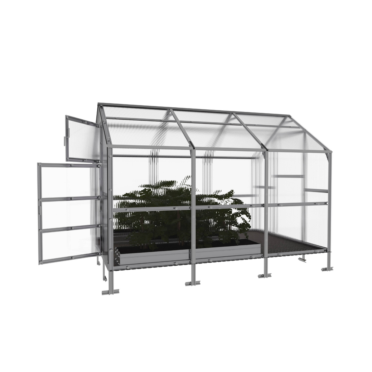 Kasvihuone KLASIKA BERNARD 7,05 m2, 2,35 m x 3 m, 4 mm polykarbonaattikansi