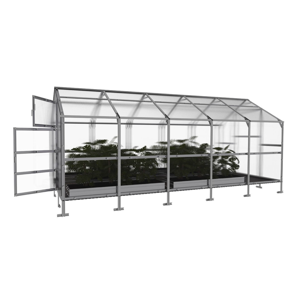 Kasvihuone KLASIKA BERNARD 11,75 m2, 2,35 m x 5 m, 4 mm polykarbonaattikansi