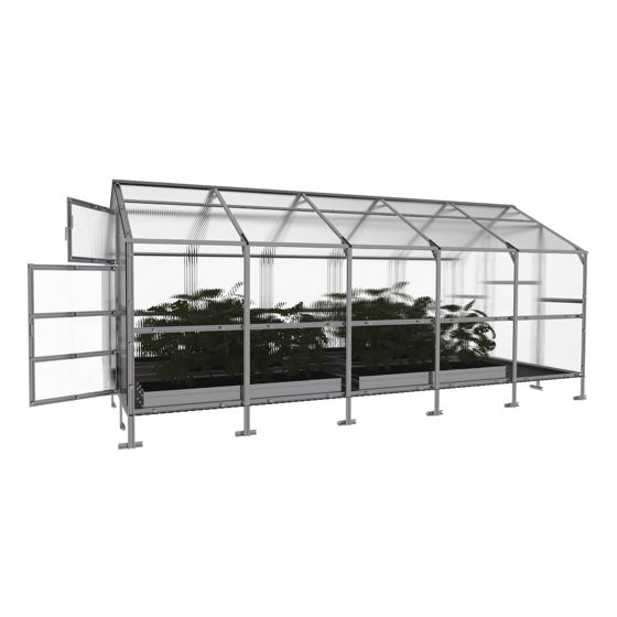Kasvihuone KLASIKA BERNARD 11,75 m2, 2,35 m x 5 m, 4 mm polykarbonaattikansi