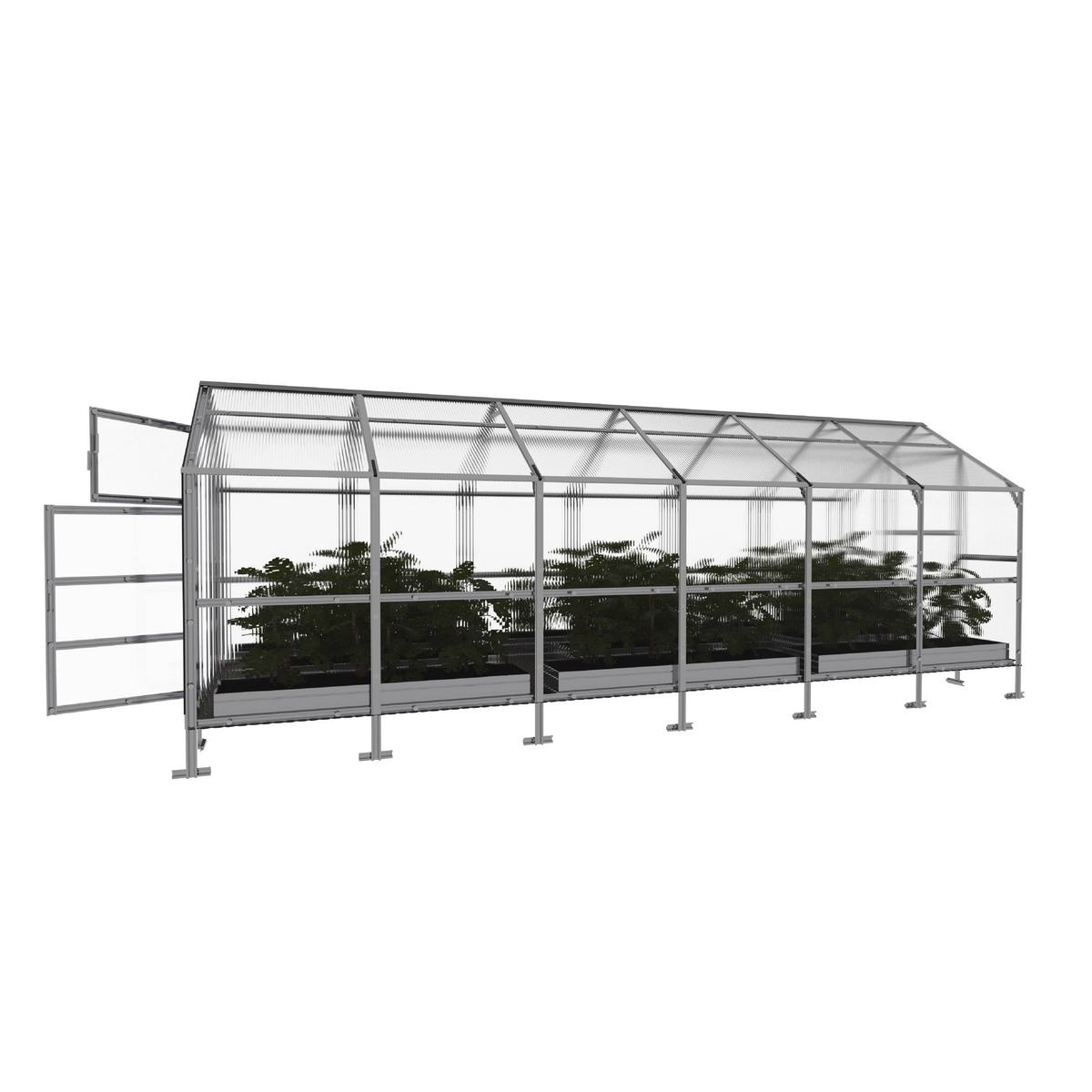 Kasvihuone KLASIKA BERNARD 14,1 m2, 2,35 m x 6 m, 6 mm polykarbonaattikansi