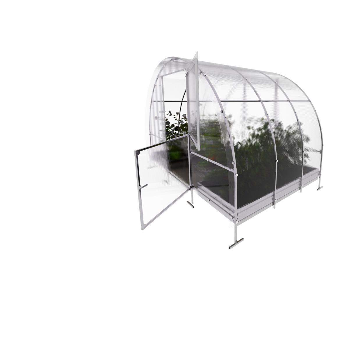 Kasvihuone KLASIKA EASY 6 m2, 3 m x 2 m, 4 mm polykarbonaattikansi