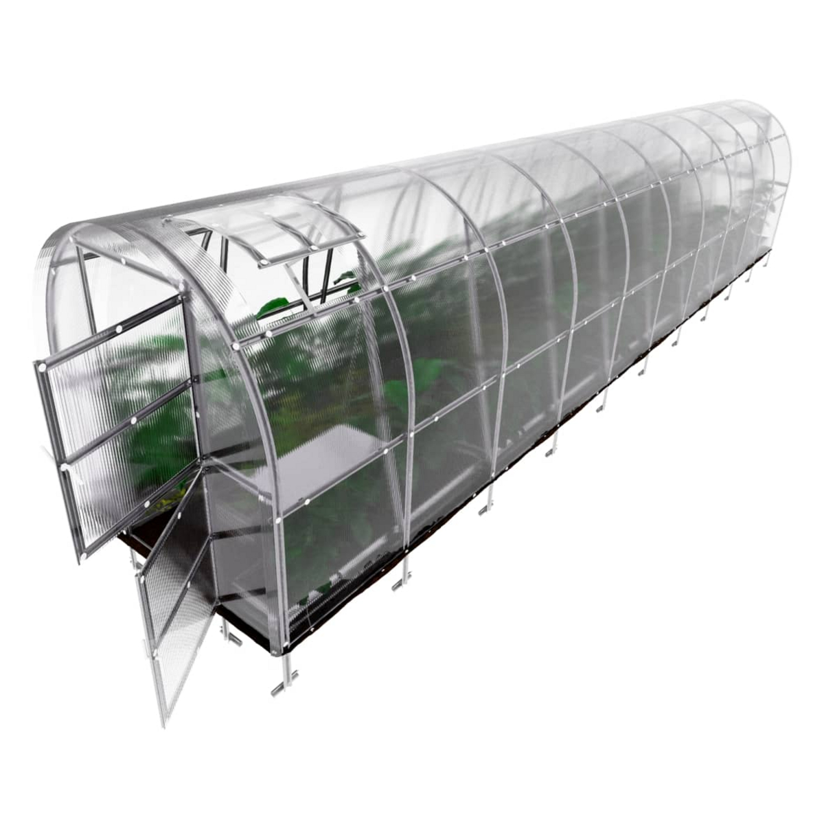 Kasvihuone KLASIKA SLIM 2 x 12 m (24 m²), 4 mm polykarbonaattikansi