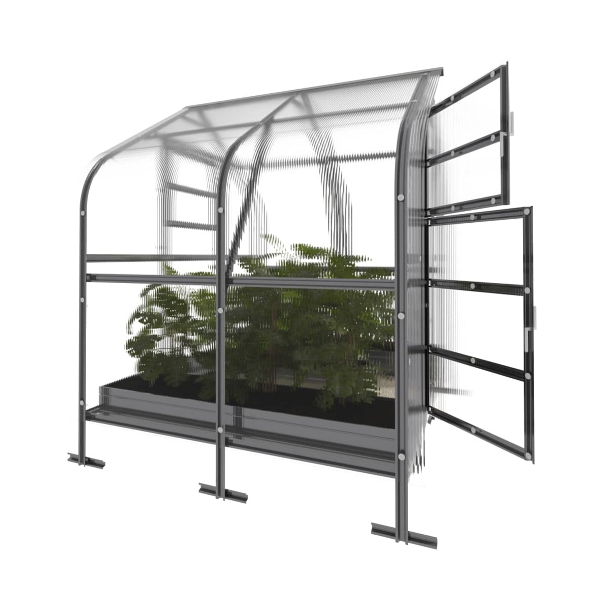 Kasvihuone KLASIKA DROP 5 m2, 2,5 m x 2 m, 4 mm polykarbonaattikansi
