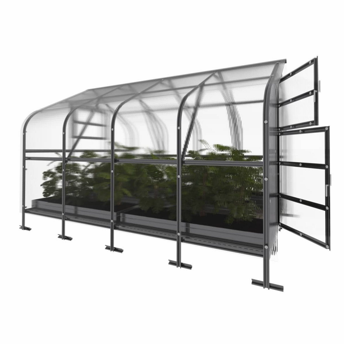 Kasvihuone KLASIKA DROP 10 m2, 2,5 m x 4 m, 4 mm polykarbonaattikansi