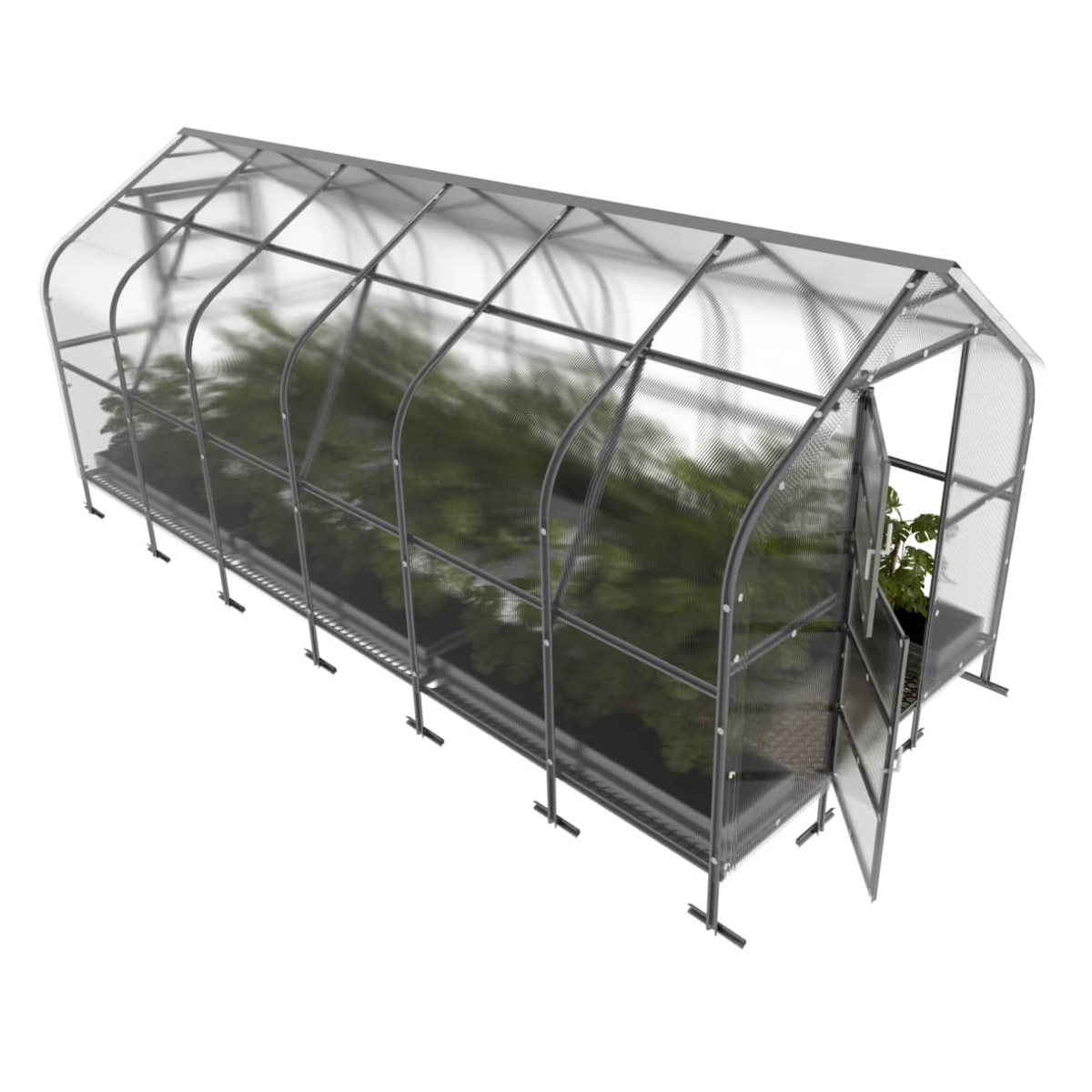 Kasvihuone KLASIKA DROP 15 m2, 2,5 m x 6 m, 4 mm polykarbonaattikansi
