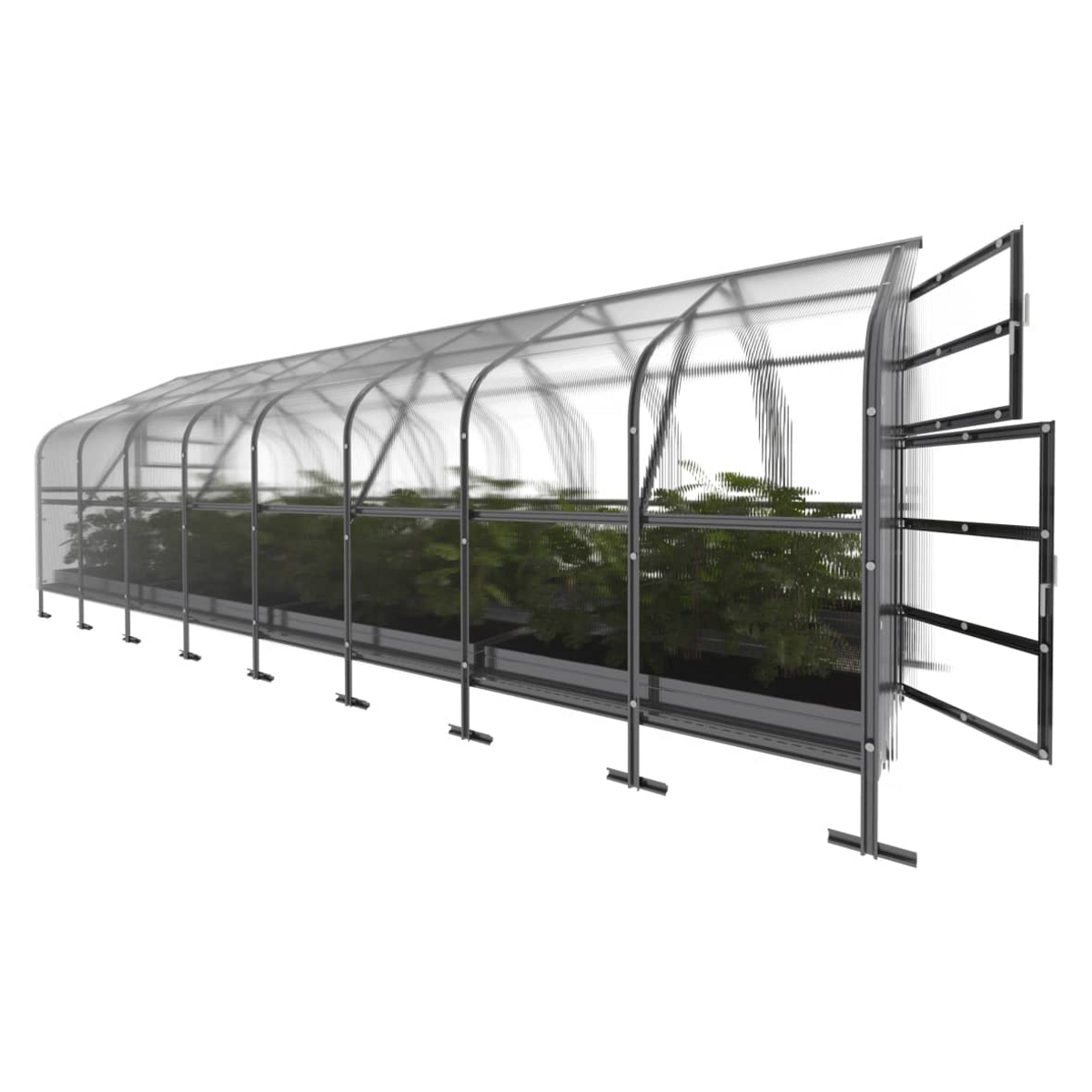 Kasvihuone KLASIKA DROP 20 m2, 2,5 m x 8 m, 6 mm polykarbonaattikansi