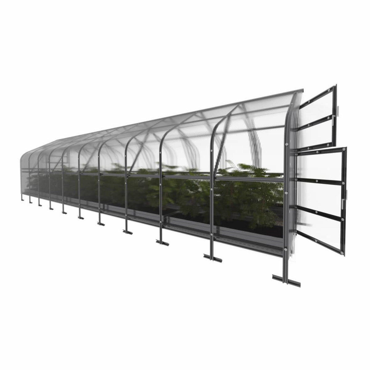Kasvihuone KLASIKA DROP 25 m2, 2,5 m x 10 m, 4 mm polykarbonaattikansi