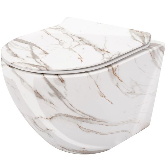 REA Seinä-WC CARLOS DUROPLAST/SLIM/ZM LAVA kiiltävä harmaa, 49, 5X37X32CM