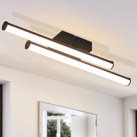 NETTLIFE moderni, LED - kattovalaisin, olohuoneeseen, musta, 24W, 3000K, lämmin Valkoinen, makuuhuoneeseen, LED integroitu, pysyvästi