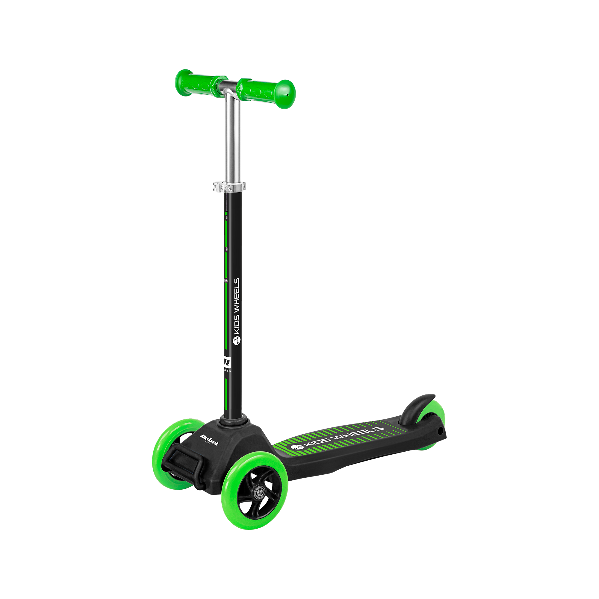 Rebel Wheels kolmipyöräinen tasapainoskootteri lapsille, kevyt ja säädettävä