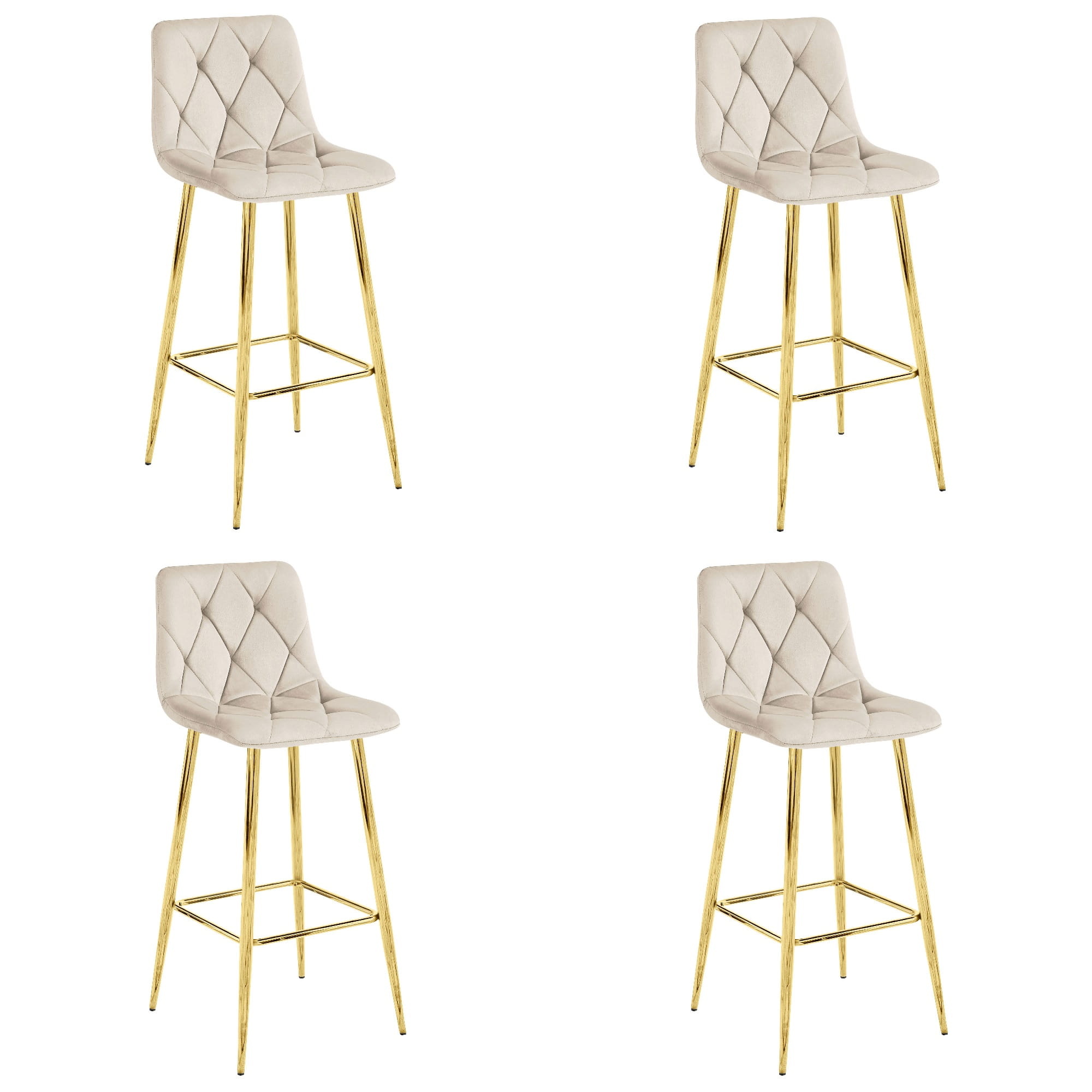 NADO-baarijakkara, beige sametti, kultaiset jalat (4 kpl)