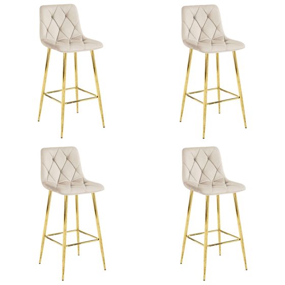 NADO-baarijakkara, beige sametti, kultaiset jalat (4 kpl)