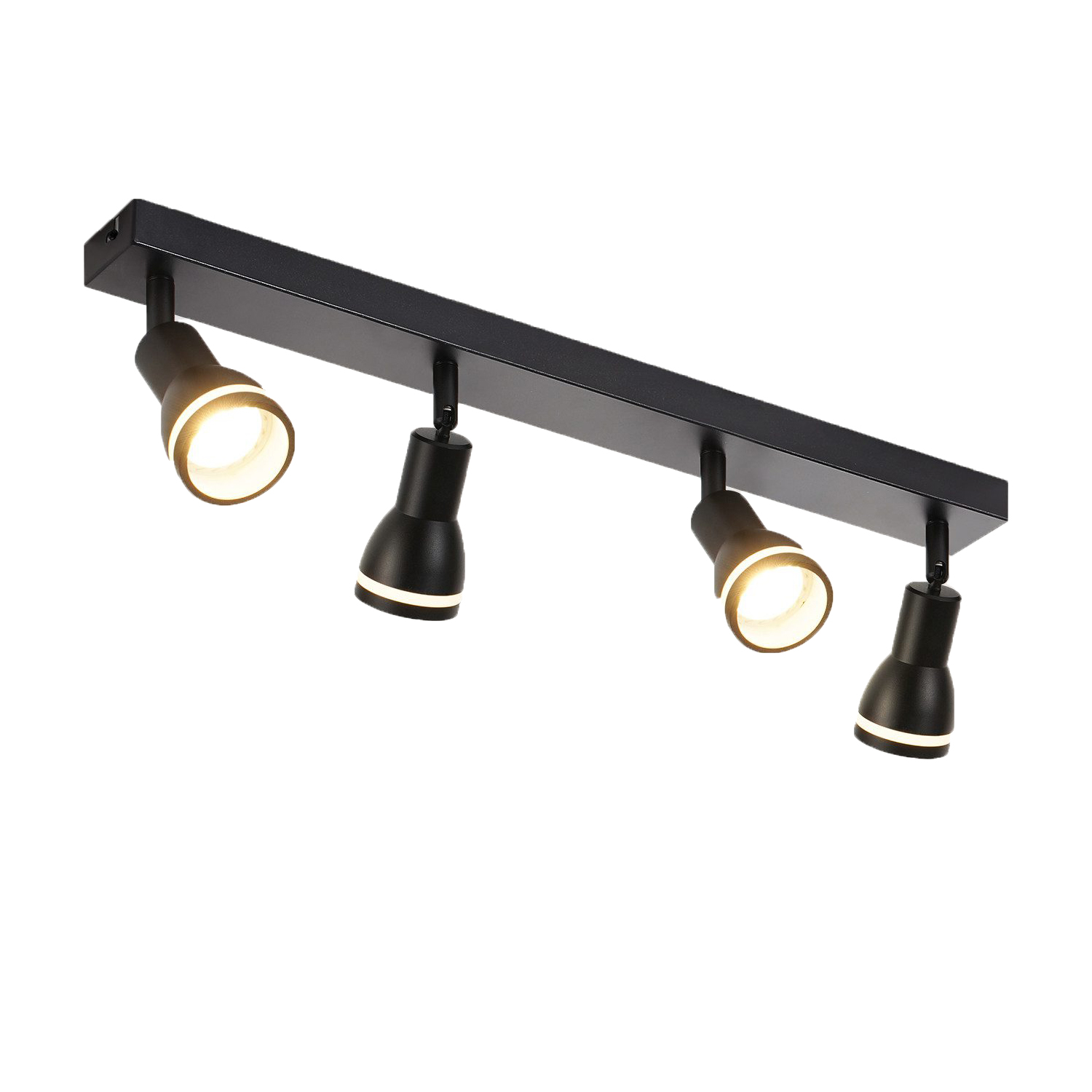 NETTLIFE Kattovalaisin 4 Spot Musta: Metallinen Kattovalaisin GU10 Sisäkäyttöön Kääntyvä Spot Ilman Polttimoita