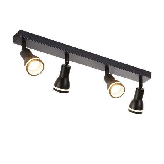 NETTLIFE Kattovalaisin 4 Spot Musta: Metallinen Kattovalaisin GU10 Sisäkäyttöön Kääntyvä Spot Ilman Polttimoita