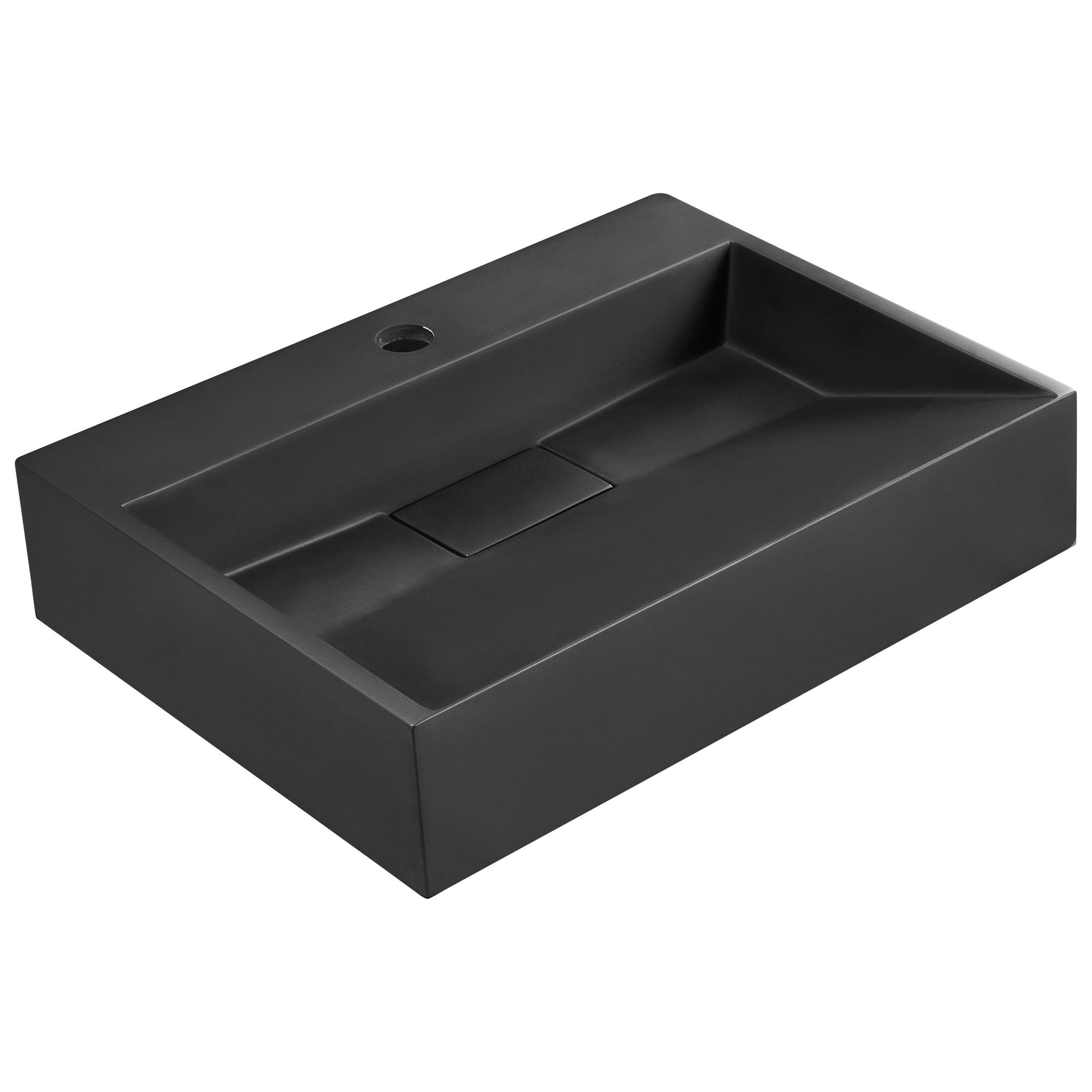 Seinään kiinnitettävä pesuallas QUENKO 50 x 38 cm mineraalivalu Musta