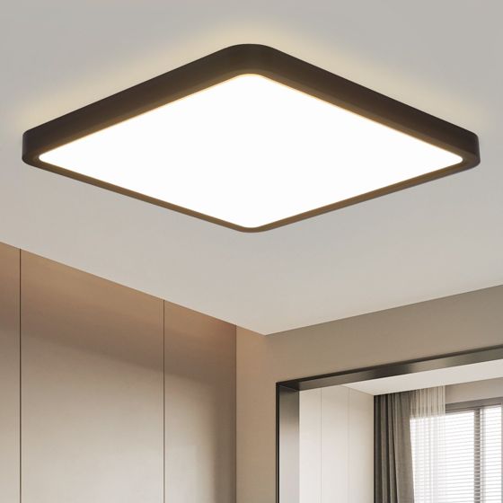 NETTLIFE litteä LED - kattovalaisin, makuuhuoneeseen musta, 23 cm, makuuhuone 18W neliönmuotoinen Käytävävalaisin 4000KKylpyhuoneeseen Keittiöön