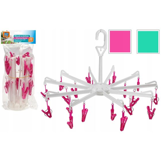 Ripustin sukille, alusvaatteille ja pienpyykille (20 pyykkipoikaa)