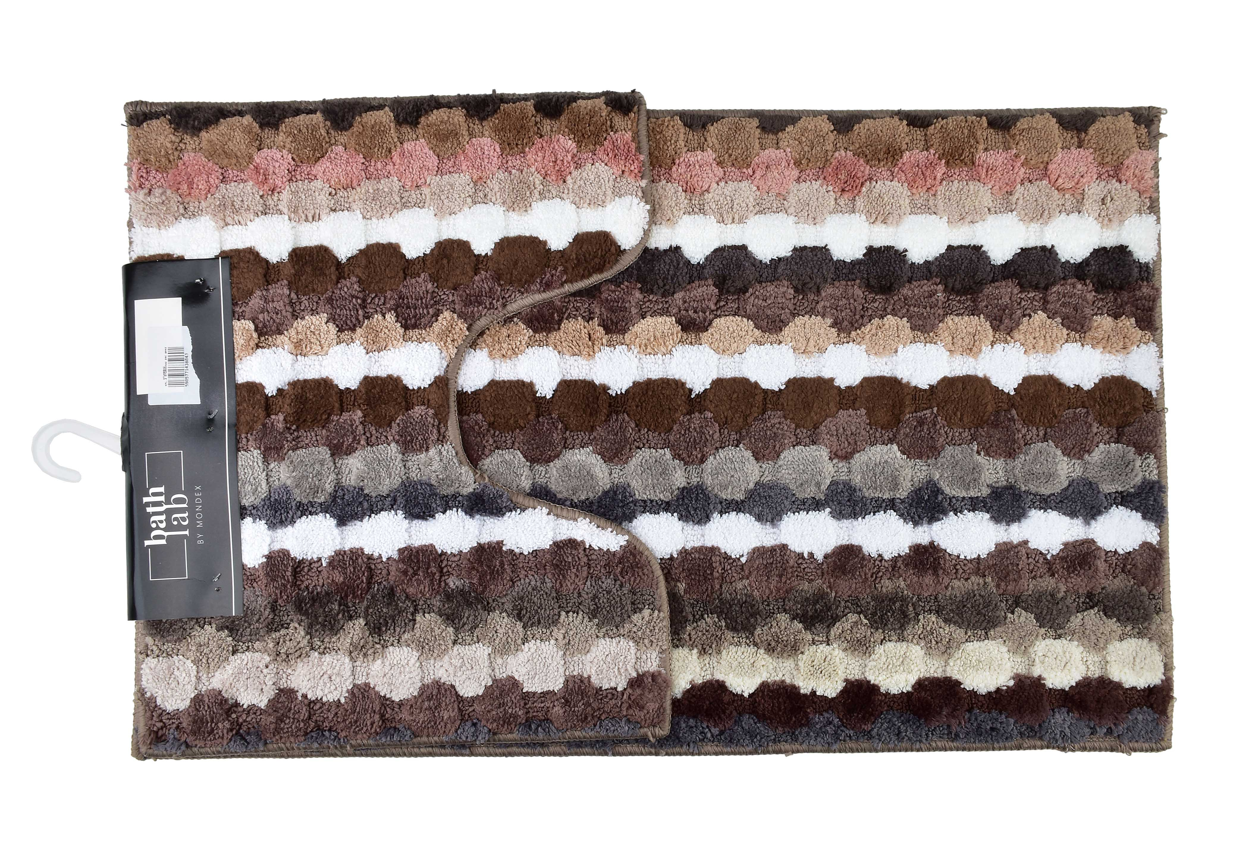 Kylpyhuonematot Prima ZAC Raidat 50x90/50x40 cm ruskea 2 kpl