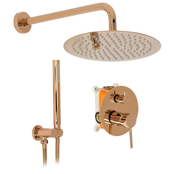 REA-P7999REA uppoasennettava suihkusarja LUNGO +box kupari, 36X25X21CM
