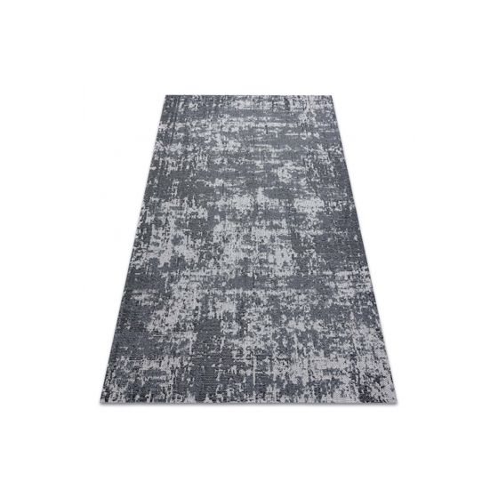 Matto CASA Ekologinen, EKO SIZAL Boho pesty vintage 2809 harmaa / antrasiitti, kierrätetty puuvillamatto 114x170 cm