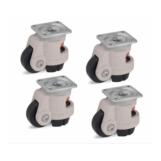 4 kpl:n sarja - Tasausrulla 45mm pyörä Blickle Castor 180kg kapasiteetti HRP-POA 45G