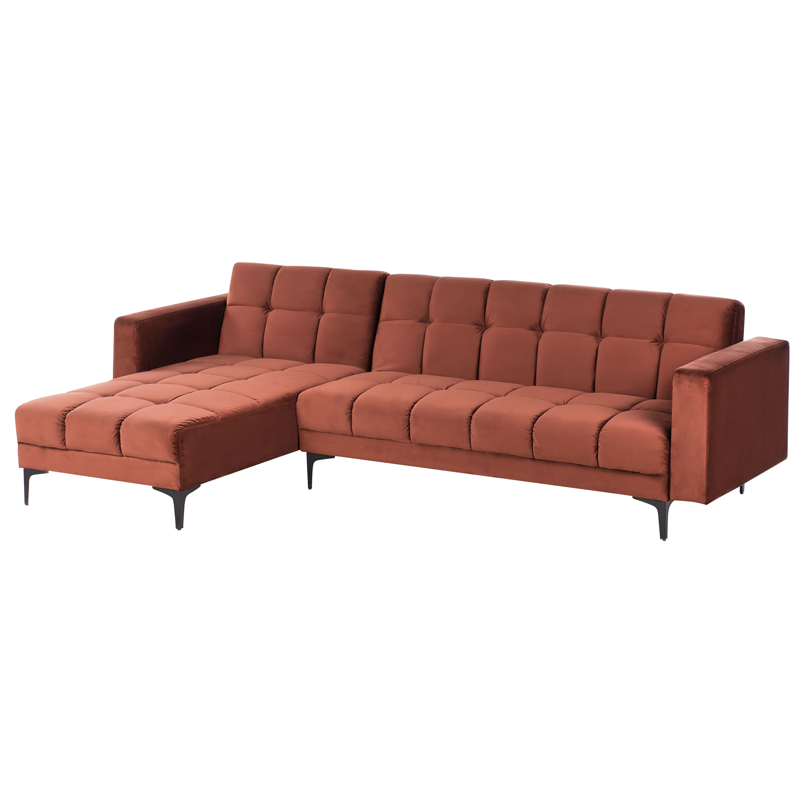 Moduulikulmavuodesohva ALNES sametti Vaalea punainen 4-istuttava Oikea